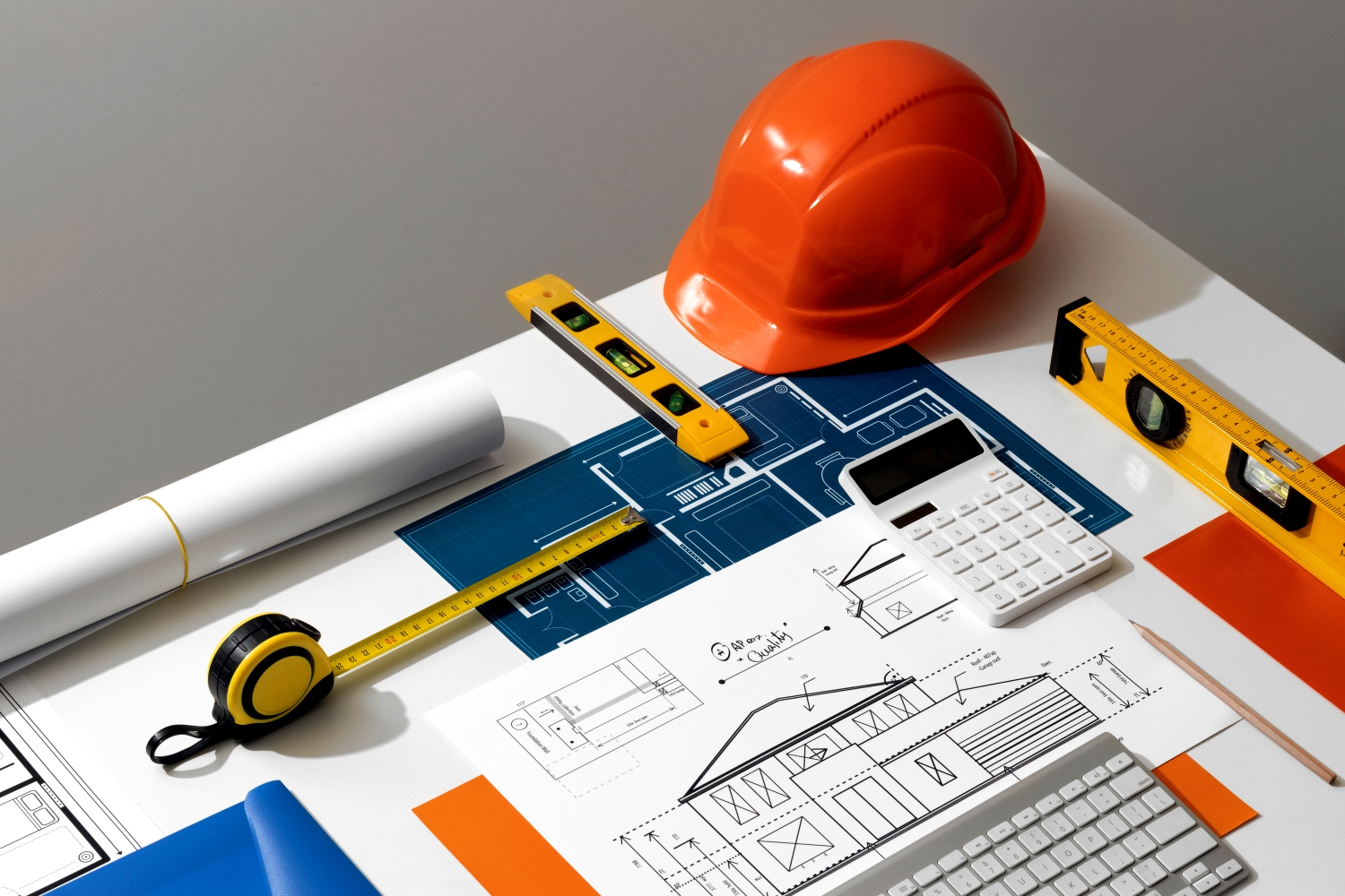mxphigh angle measuring tools desk still life